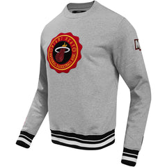 Miami Heat Pro Standard Crest Emblem Pullover Sweatshirt Heather Gray