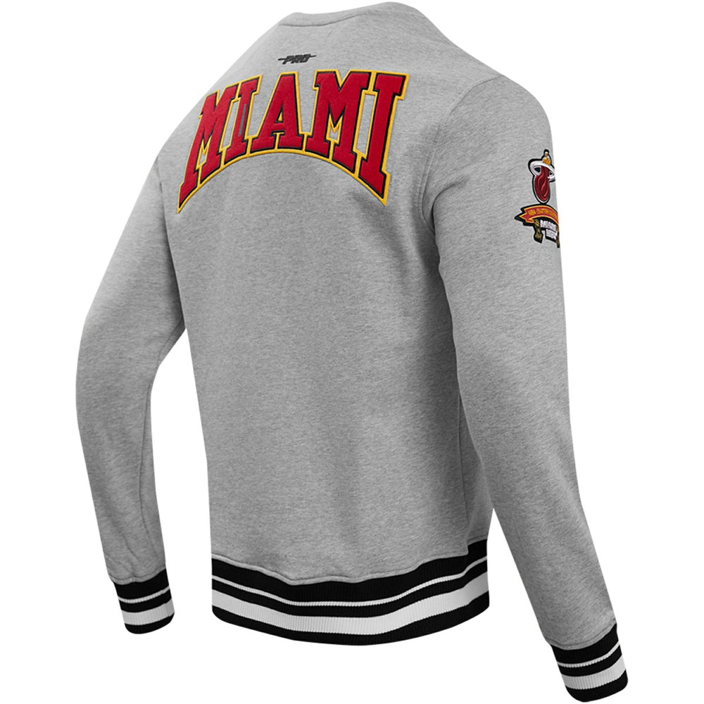 Miami Heat Pro Standard Crest Emblem Pullover Sweatshirt Heather Gray