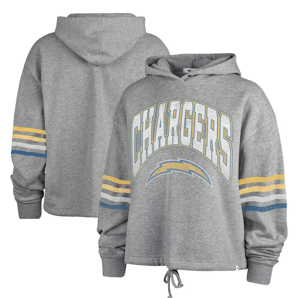 Los Angeles Chargers '47 Women's Upland Bennett Pullover Hoodie Heather Gray