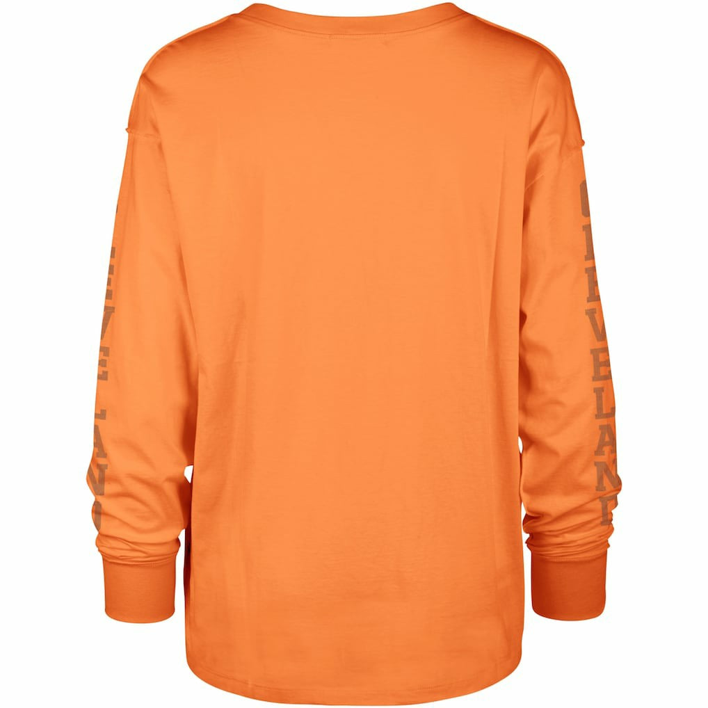 Cleveland Browns '47 Women's Tom Cat Lightweight Long Sleeve T-Shirt Orange