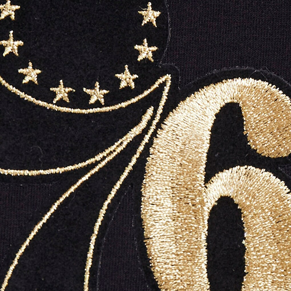 Philadelphia 76ers Pro Standard Women's Holiday Glam Boxy T-Shirt Black