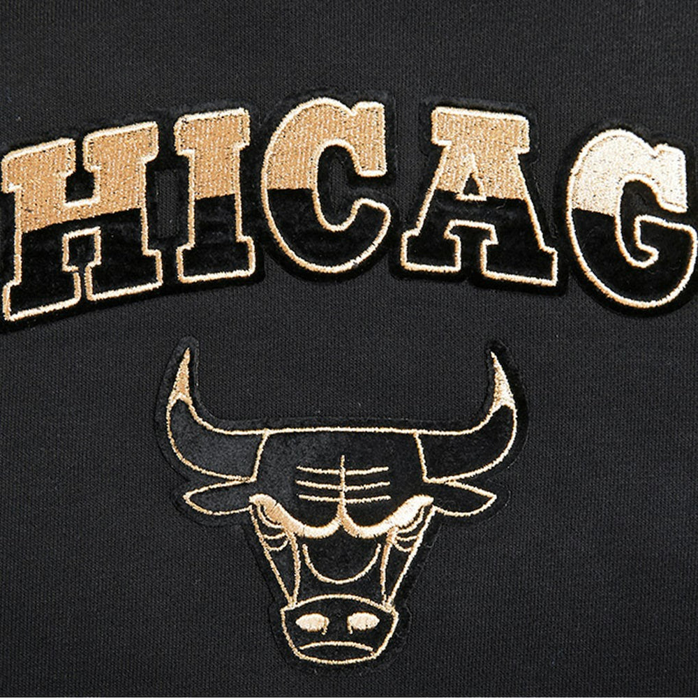 Chicago Bulls Pro Standard Women's Glam Cropped Pullover Sweatshirt - Black