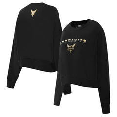 Charlotte Hornets Pro Standard Women's Glam Cropped Pullover Sweatshirt - Black