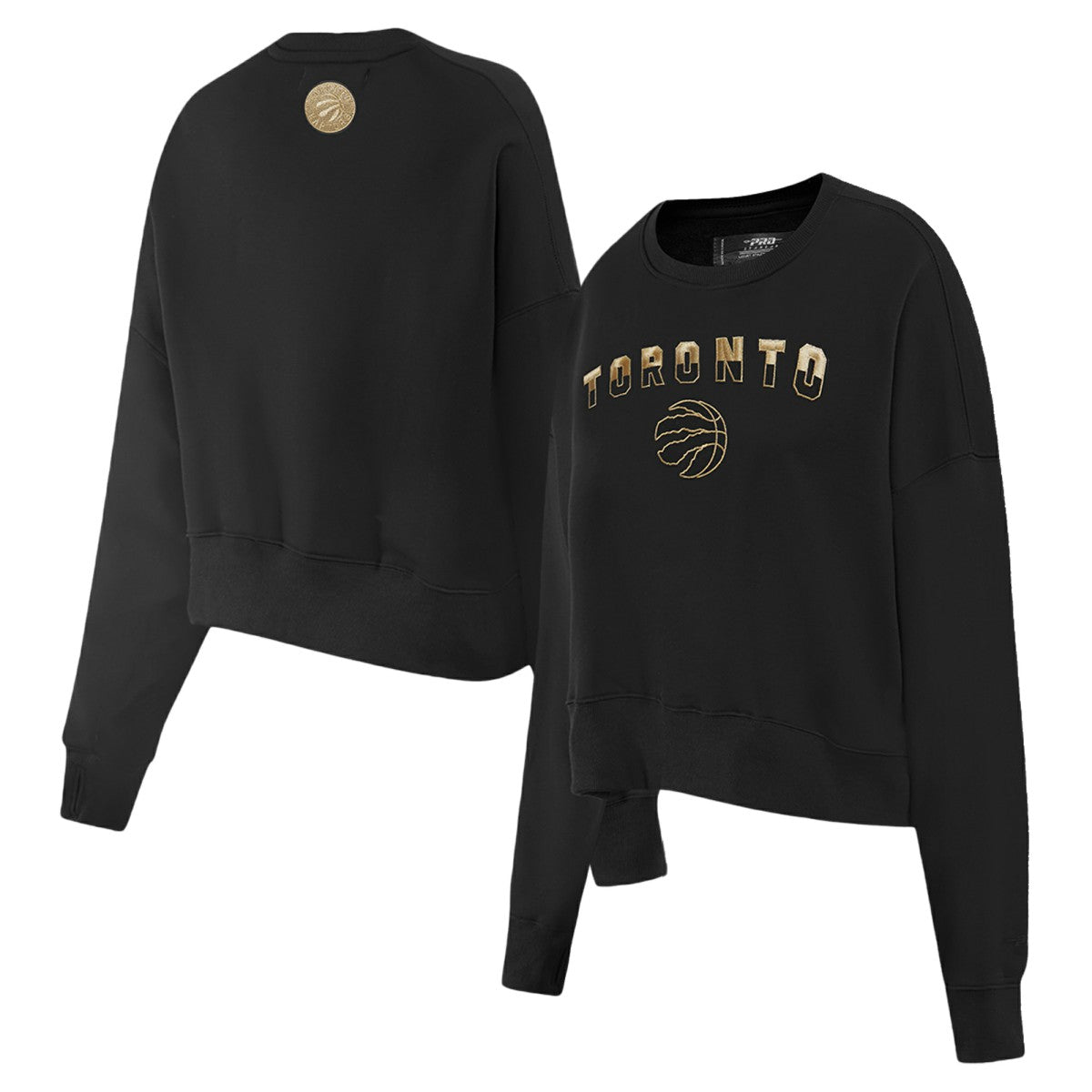 Toronto Raptors Pro Standard Women's Glam Cropped Pullover Sweatshirt - Black
