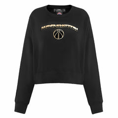 Washington Wizards Pro Standard Women's Glam Cropped Pullover Sweatshirt - Black