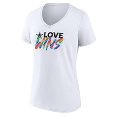 Dallas Cowboys Women's Love Wins V-Neck T-Shirt White