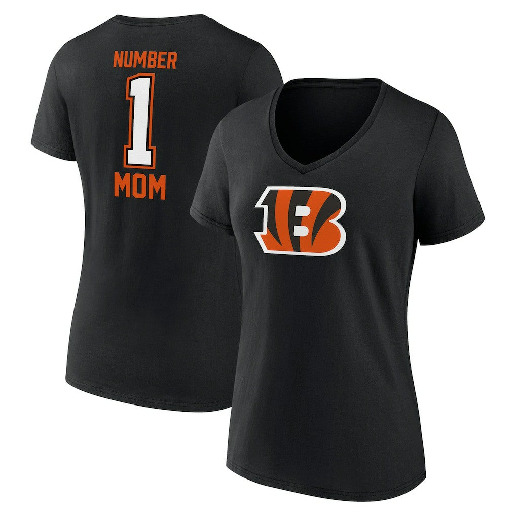 Cincinnati Bengals Women's Mother's Day V-Neck T-Shirt Black