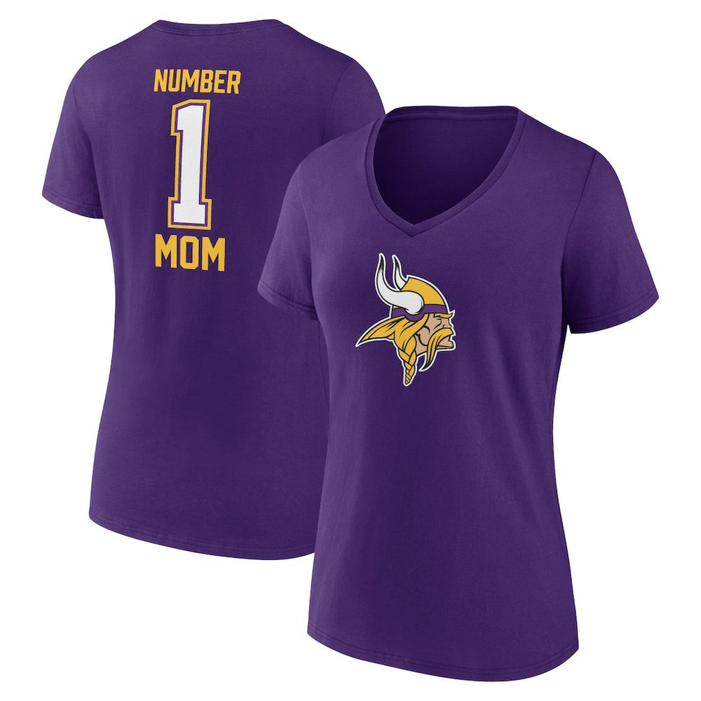 Minnesota Vikings Women's Mother's Day V-Neck T-Shirt Purple