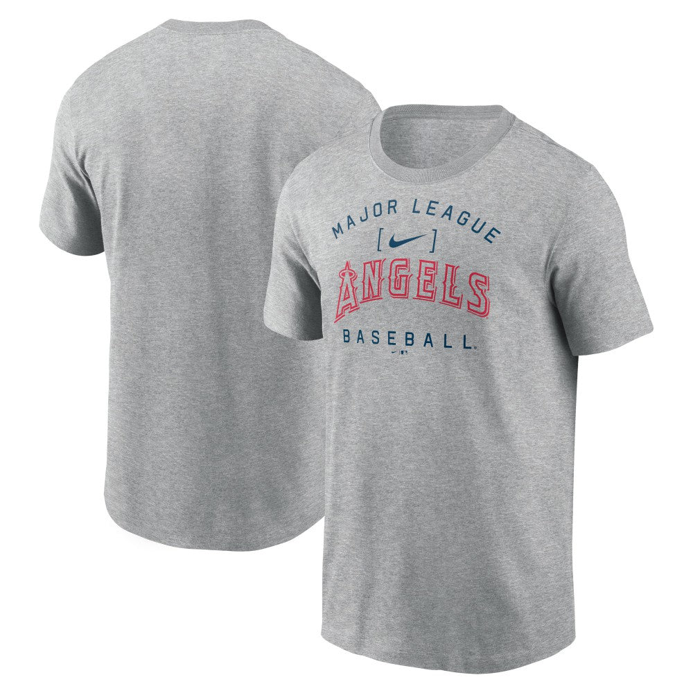 Los Angeles Angels Nike Home Team Athletic Arch T-Shirt - Heather Gray T-shirts