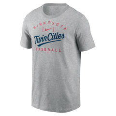 Minnesota Twins Nike Home Team Athletic Arch T-Shirt - Heather Gray T-shirts