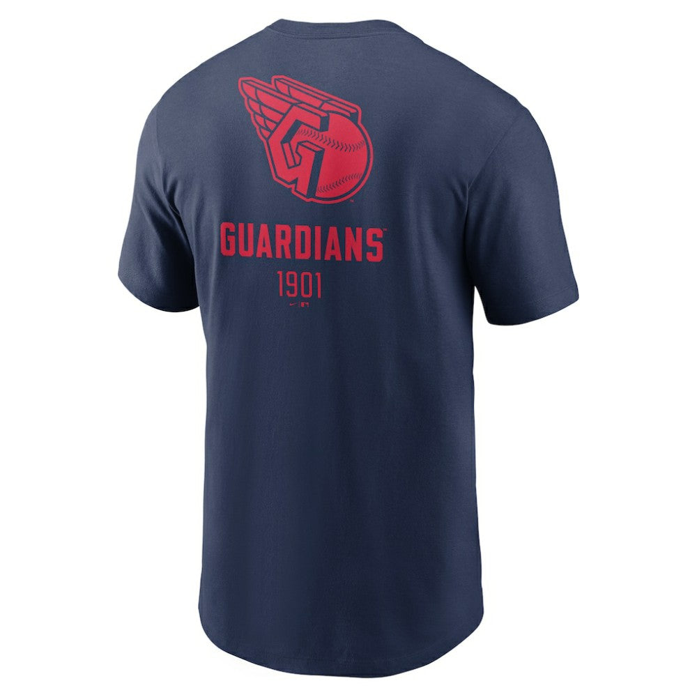 Cleveland Guardians Nike Large Logo Back Stack T-Shirt - Navy T-shirts