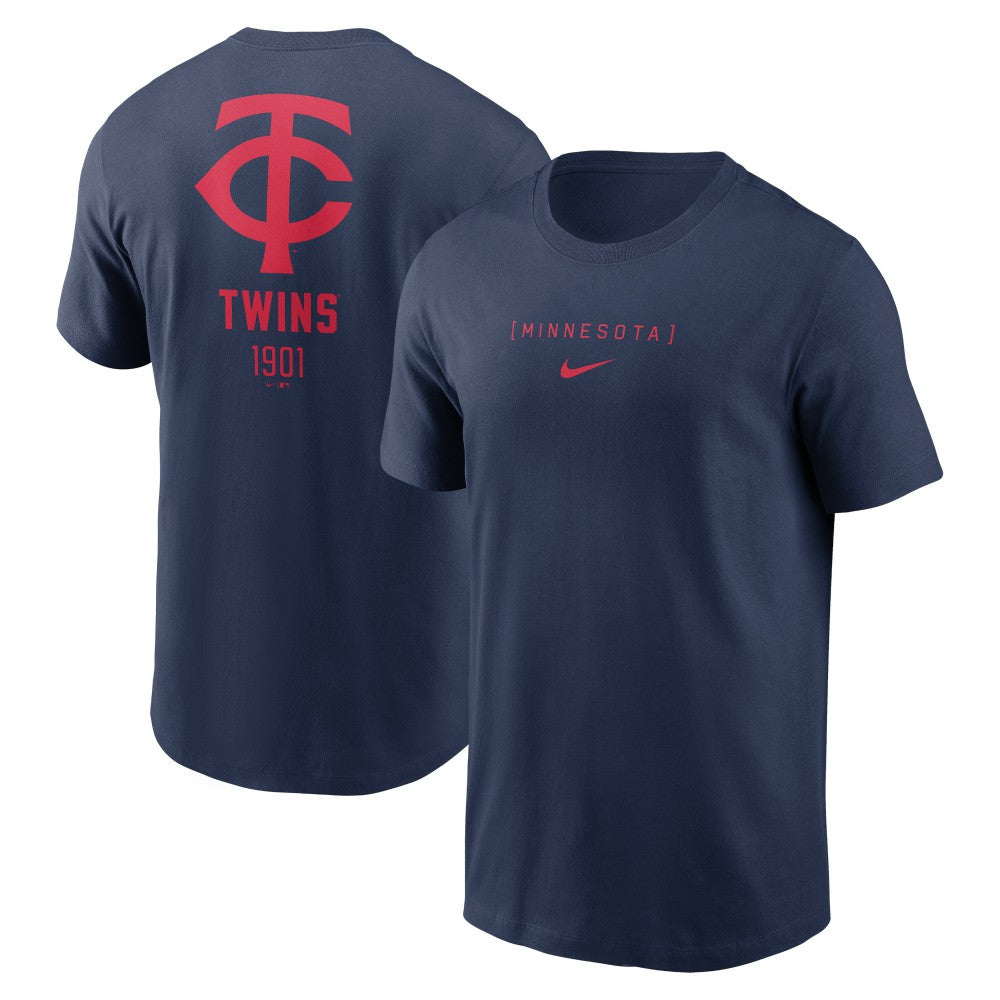 Minnesota Twins Nike Large Logo Back Stack T-Shirt - Navy T-shirts