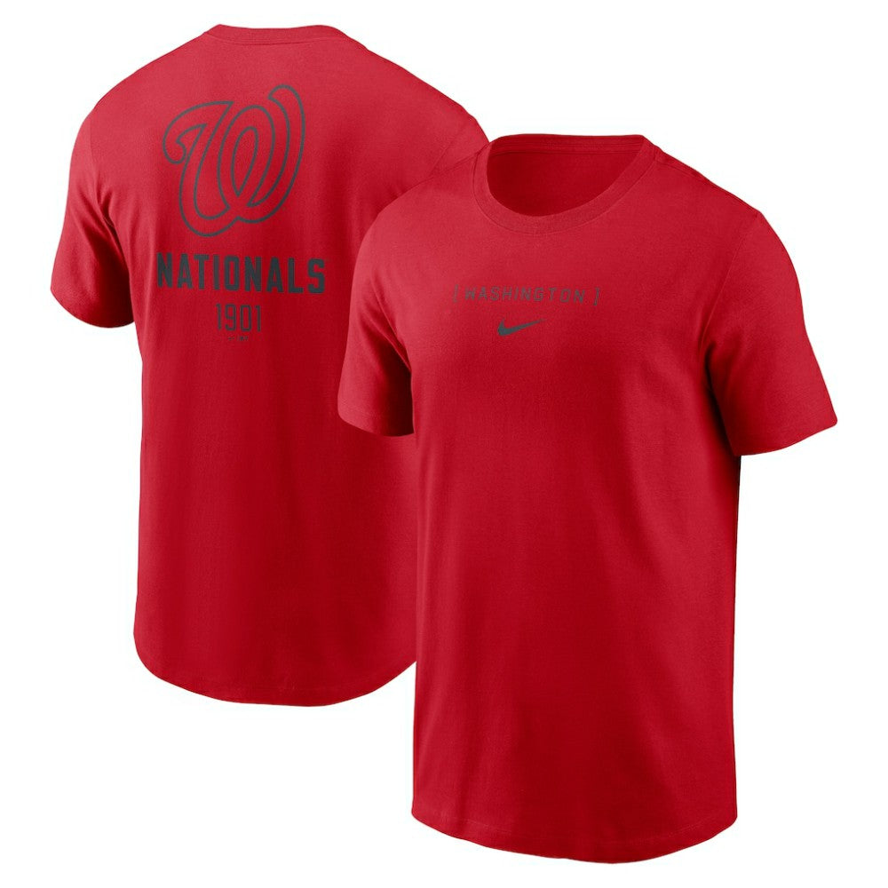 Washington Nationals Nike Large Logo Back Stack T-Shirt - Red T-shirts