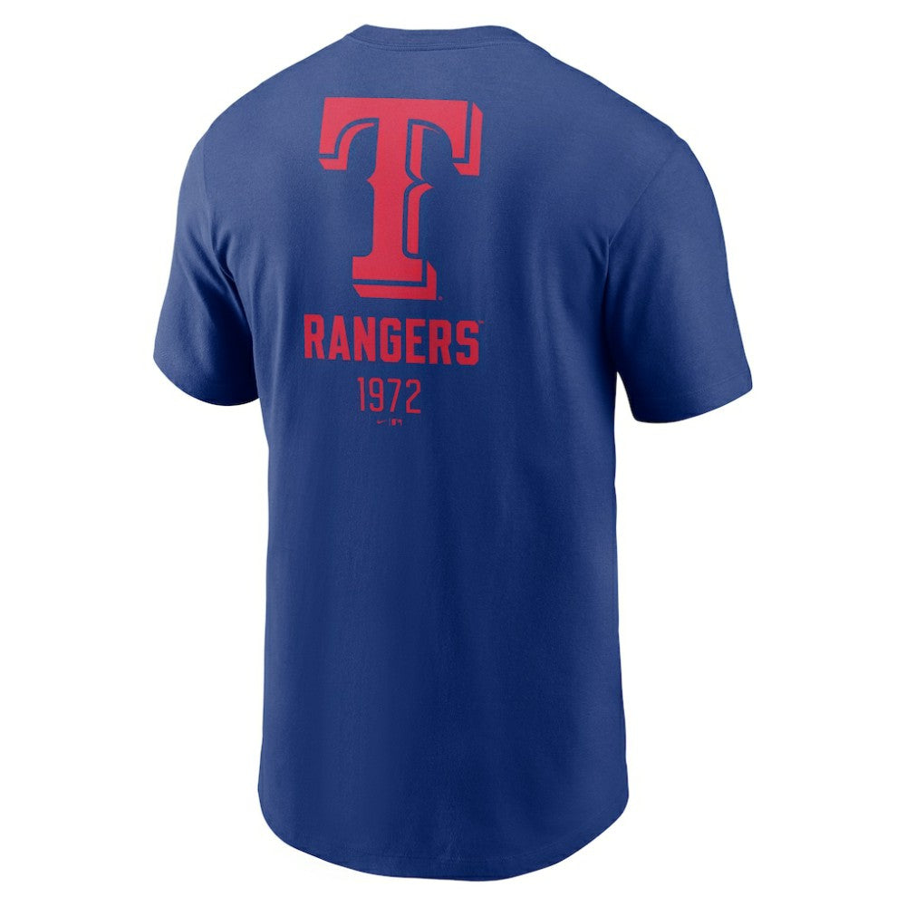 Texas Rangers Nike Large Logo Back Stack T-Shirt - Royal T-shirts