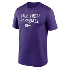 Colorado Rockies Nike Baseball Phrase Legend Performance T-Shirt - Purple T-shirts