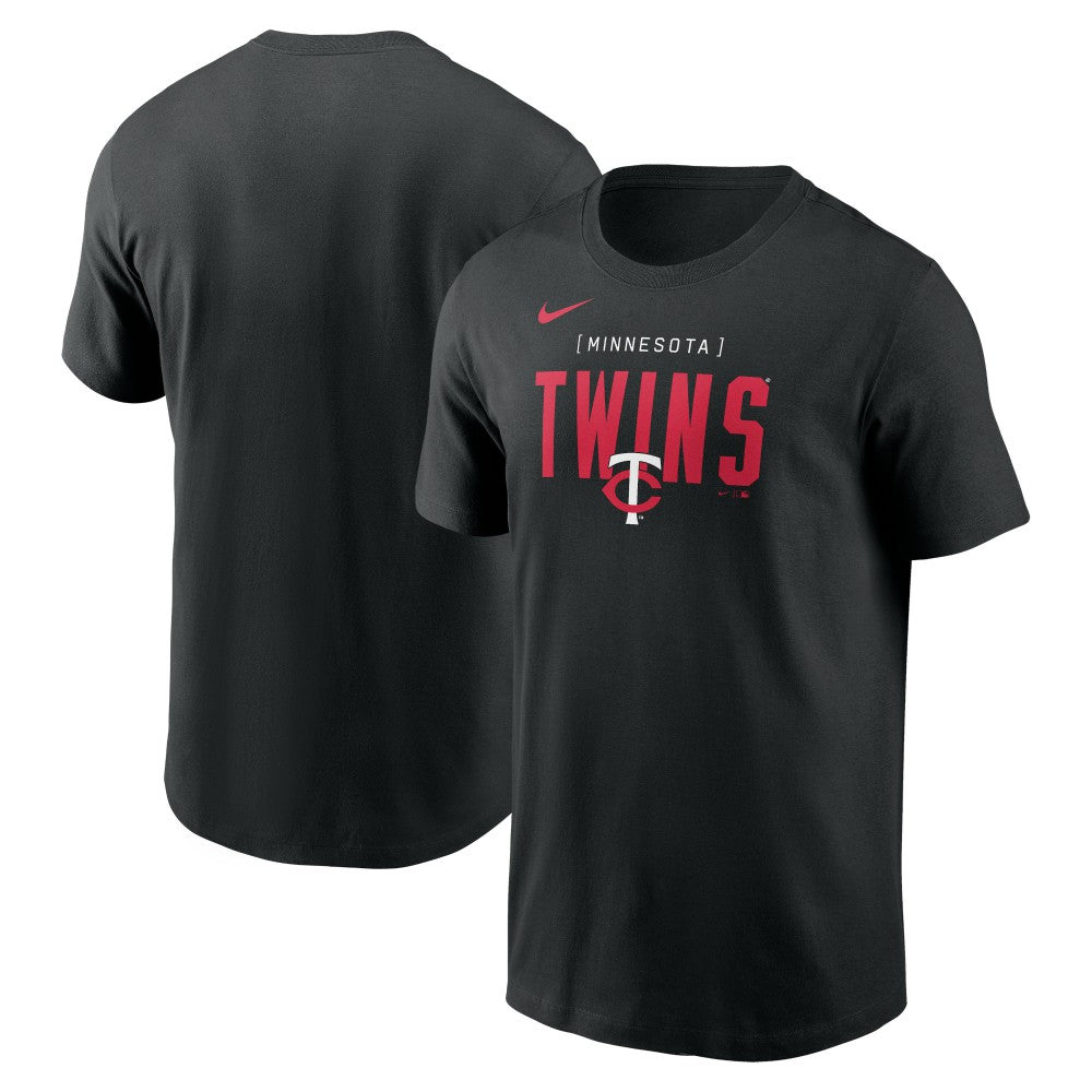Minnesota Twins Nike Home Team Bracket Stack T-Shirt - Black T-shirts