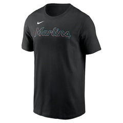 Miami Marlins Nike Fuse Wordmark T-Shirt - Black T-shirts