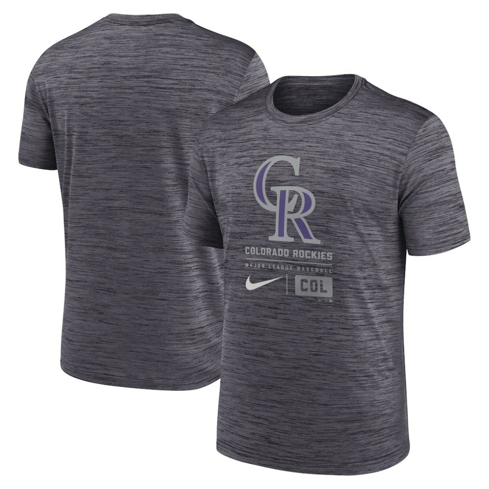 Colorado Rockies Nike Large Logo Velocity T-Shirt - Black T-shirts