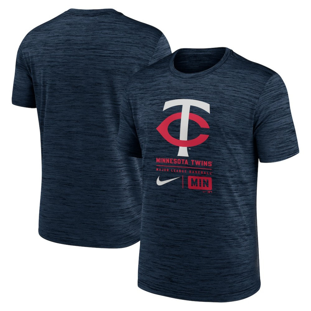 Minnesota Twins Nike Large Logo Velocity T-Shirt - Navy T-shirts