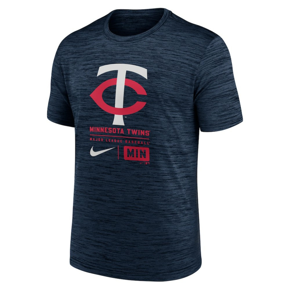Minnesota Twins Nike Large Logo Velocity T-Shirt - Navy T-shirts