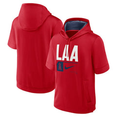 Los Angeles Angels Nike Tri Code Lockup Short Sleeve Pullover Hoodie - Red Hoodies