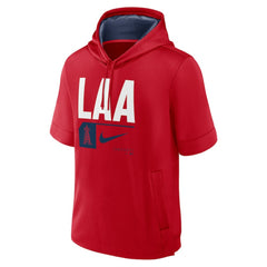 Los Angeles Angels Nike Tri Code Lockup Short Sleeve Pullover Hoodie - Red Hoodies