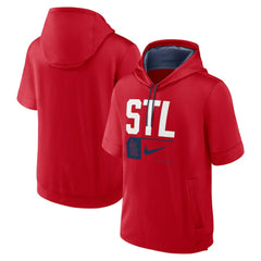 St. Louis Cardinals Nike Tri Code Lockup Short Sleeve Pullover Hoodie - Red Hoodies