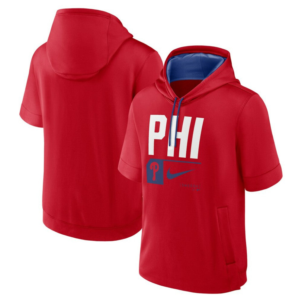 Philadelphia Phillies Nike Tri Code Lockup Short Sleeve Pullover Hoodie - Red Hoodies