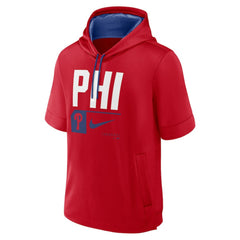 Philadelphia Phillies Nike Tri Code Lockup Short Sleeve Pullover Hoodie - Red Hoodies
