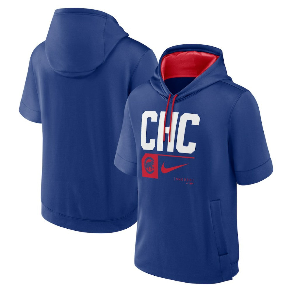 Chicago Cubs Nike Tri Code Lockup Short Sleeve Pullover Hoodie - Royal Hoodies
