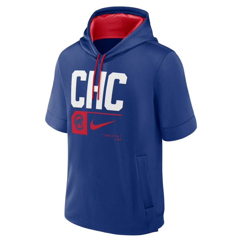 Chicago Cubs Nike Tri Code Lockup Short Sleeve Pullover Hoodie - Royal Hoodies