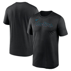 Miami Marlins Nike Legend Fuse Wordmark T-Shirt  - Black T-shirts