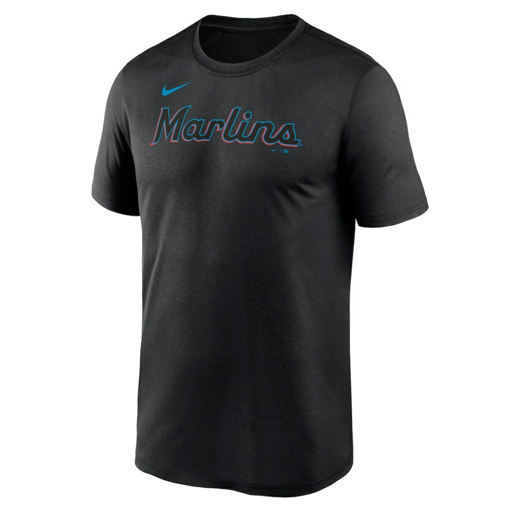 Miami Marlins Nike Legend Fuse Wordmark T-Shirt  - Black T-shirts