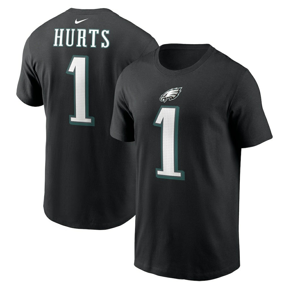 Jalen Hurts Philadelphia Eagles Player Name & Number T-Shirt Black