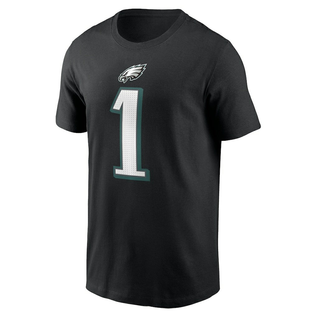 Jalen Hurts Philadelphia Eagles Player Name & Number T-Shirt Black