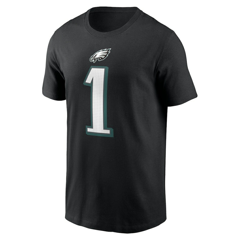 Jalen Hurts Philadelphia Eagles Player Name & Number T-Shirt Black