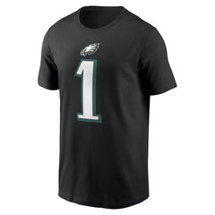 Jalen Hurts Philadelphia Eagles Player Name & Number T-Shirt Black