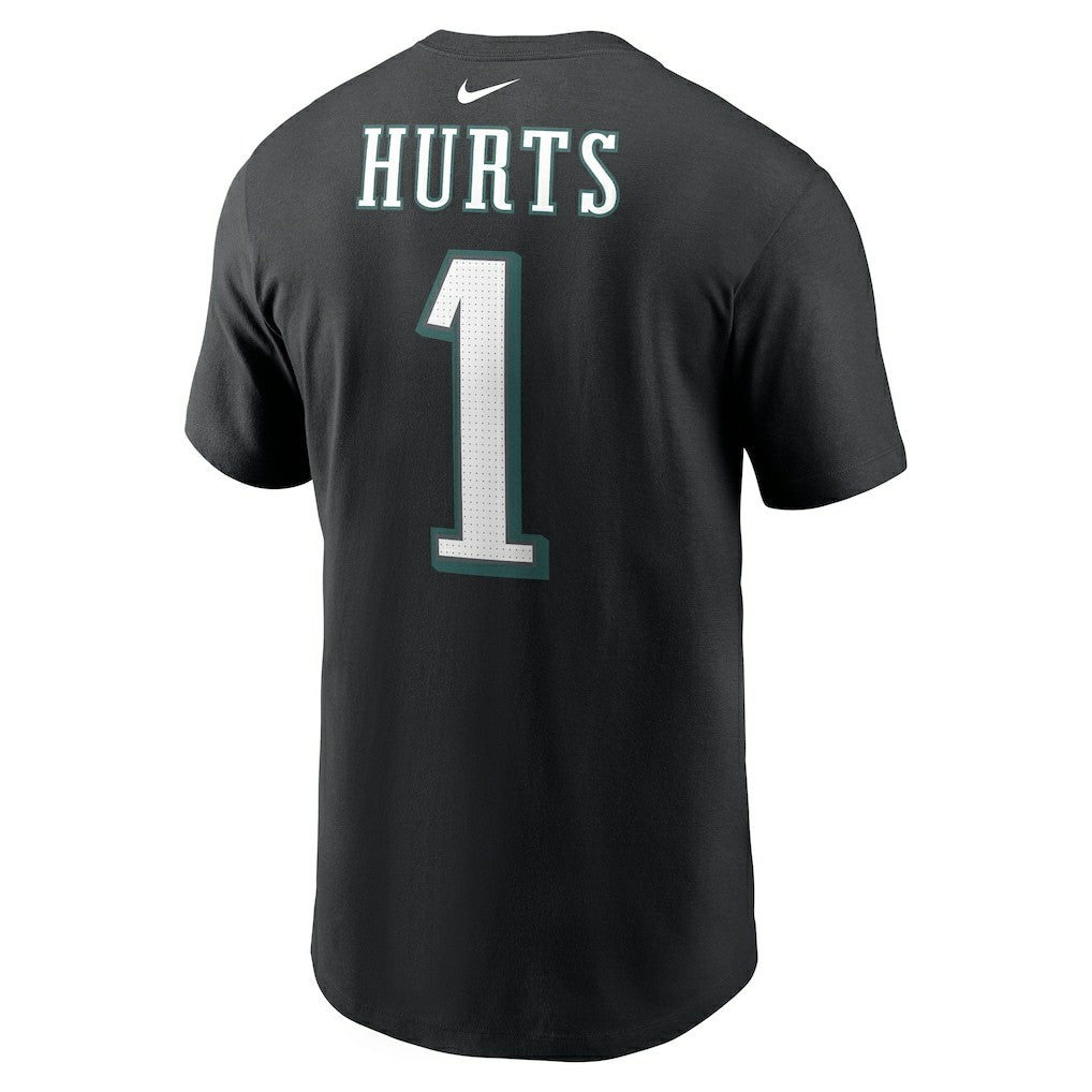 Jalen Hurts Philadelphia Eagles Player Name & Number T-Shirt Black