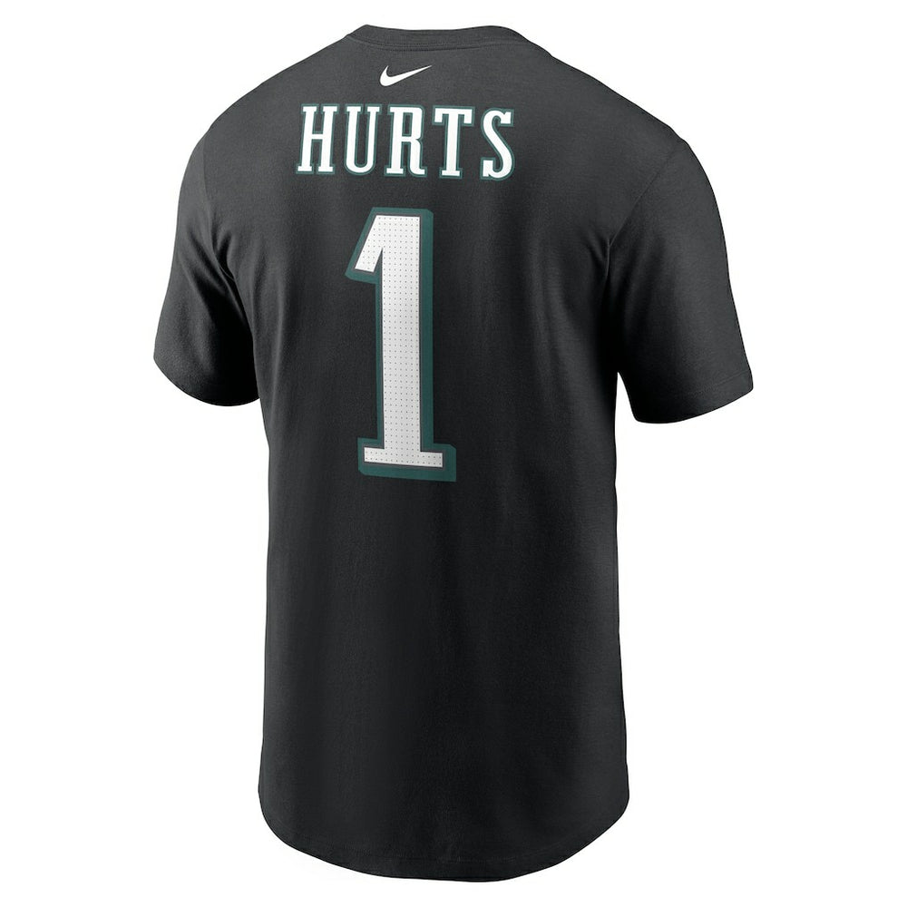 Jalen Hurts Philadelphia Eagles Player Name & Number T-Shirt Black