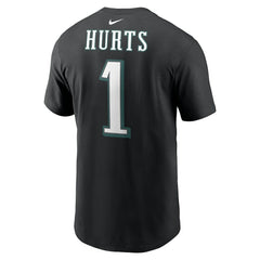 Jalen Hurts Philadelphia Eagles Player Name & Number T-Shirt Black