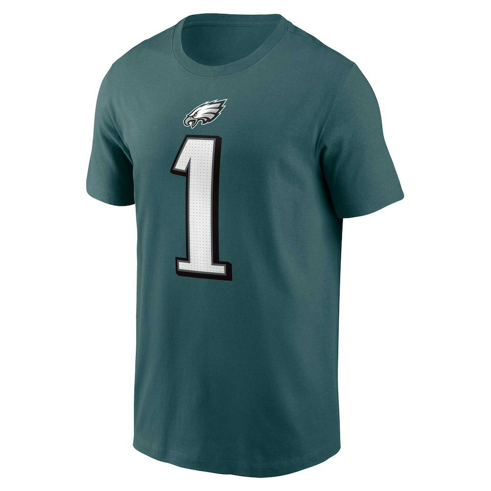Jalen Hurts Philadelphia Eagles Player Name & Number T-Shirt Midnight Green
