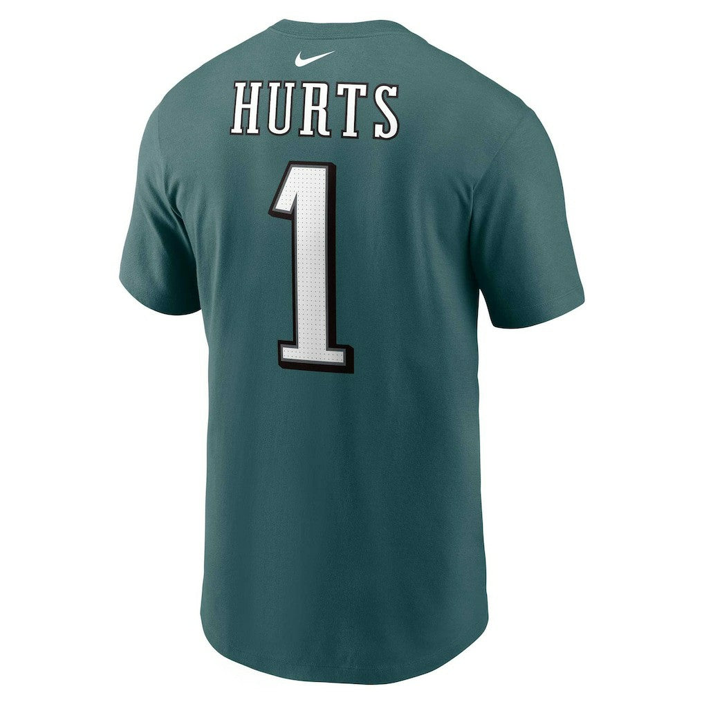 Jalen Hurts Philadelphia Eagles Player Name & Number T-Shirt Midnight Green