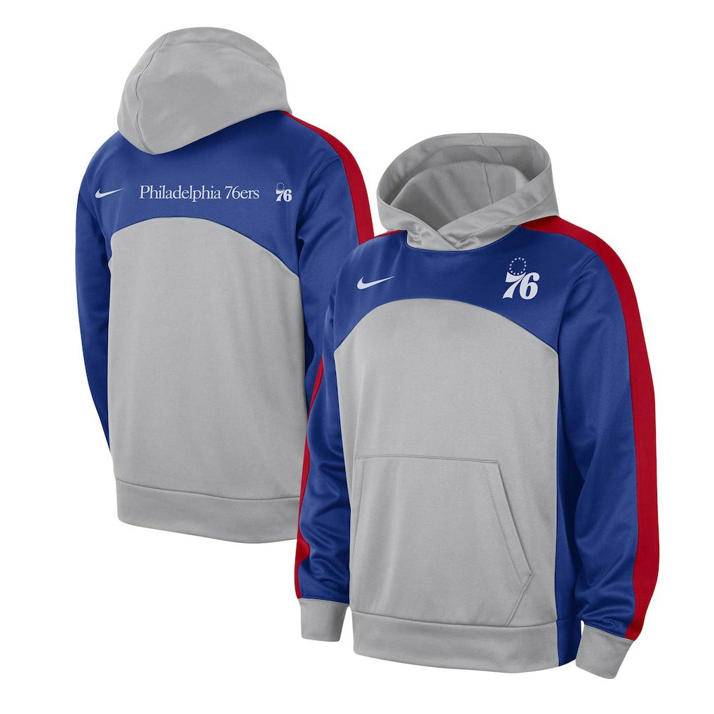 Philadelphia 76ers Authentic Starting Five Force Performance Pullover Hoodie Gray/Royal