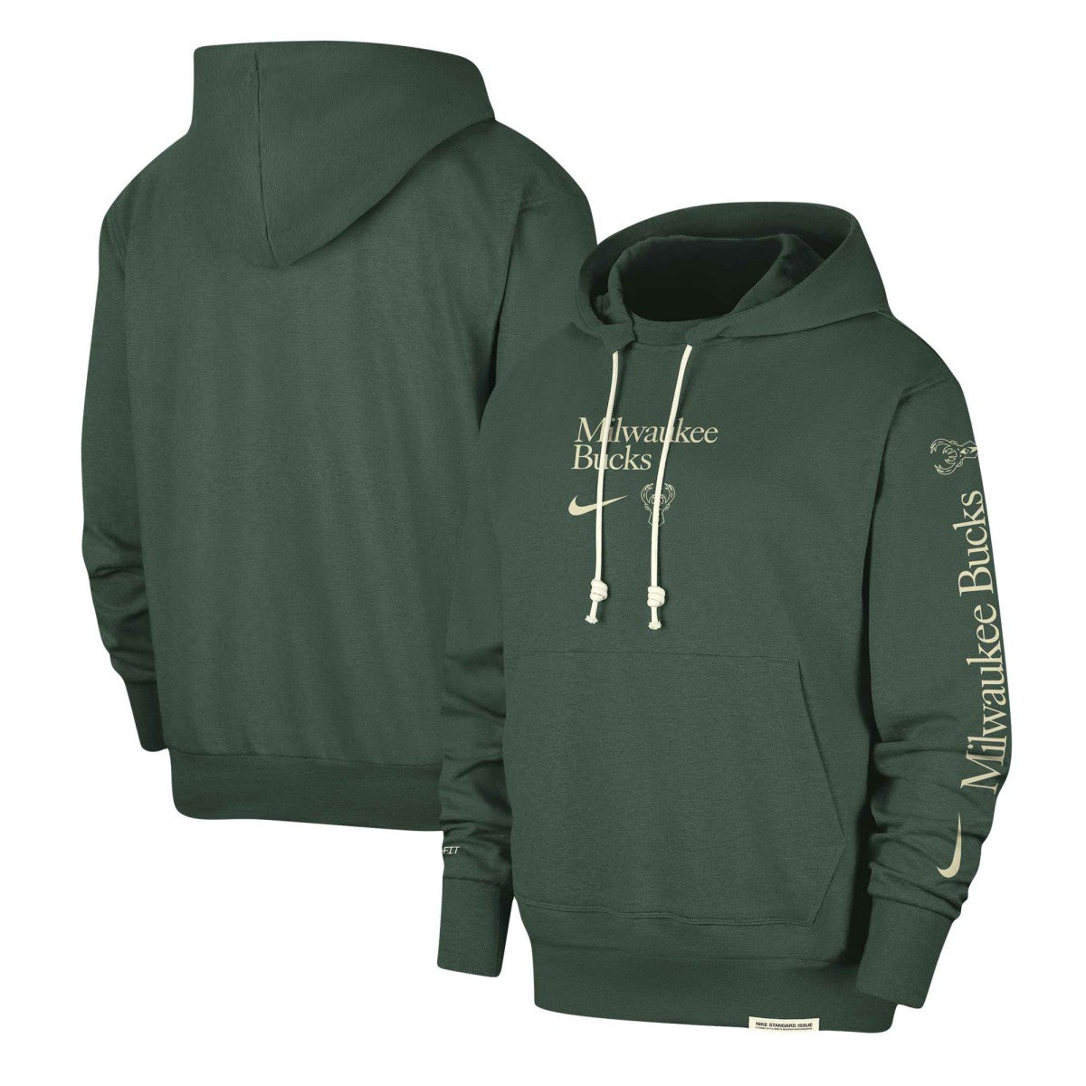 Milwaukee Bucks Authentic Performance Pullover Hoodie Hunter Green