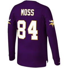 Randy Moss Minnesota Vikings Big & Tall Retired Player Name & Number Long Sleeve Top Purple