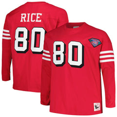 Jerry Rice San Francisco 49ers Big & Tall Cut & Sew Player Name & Number Long Sleeve T-Shirt Scarlet