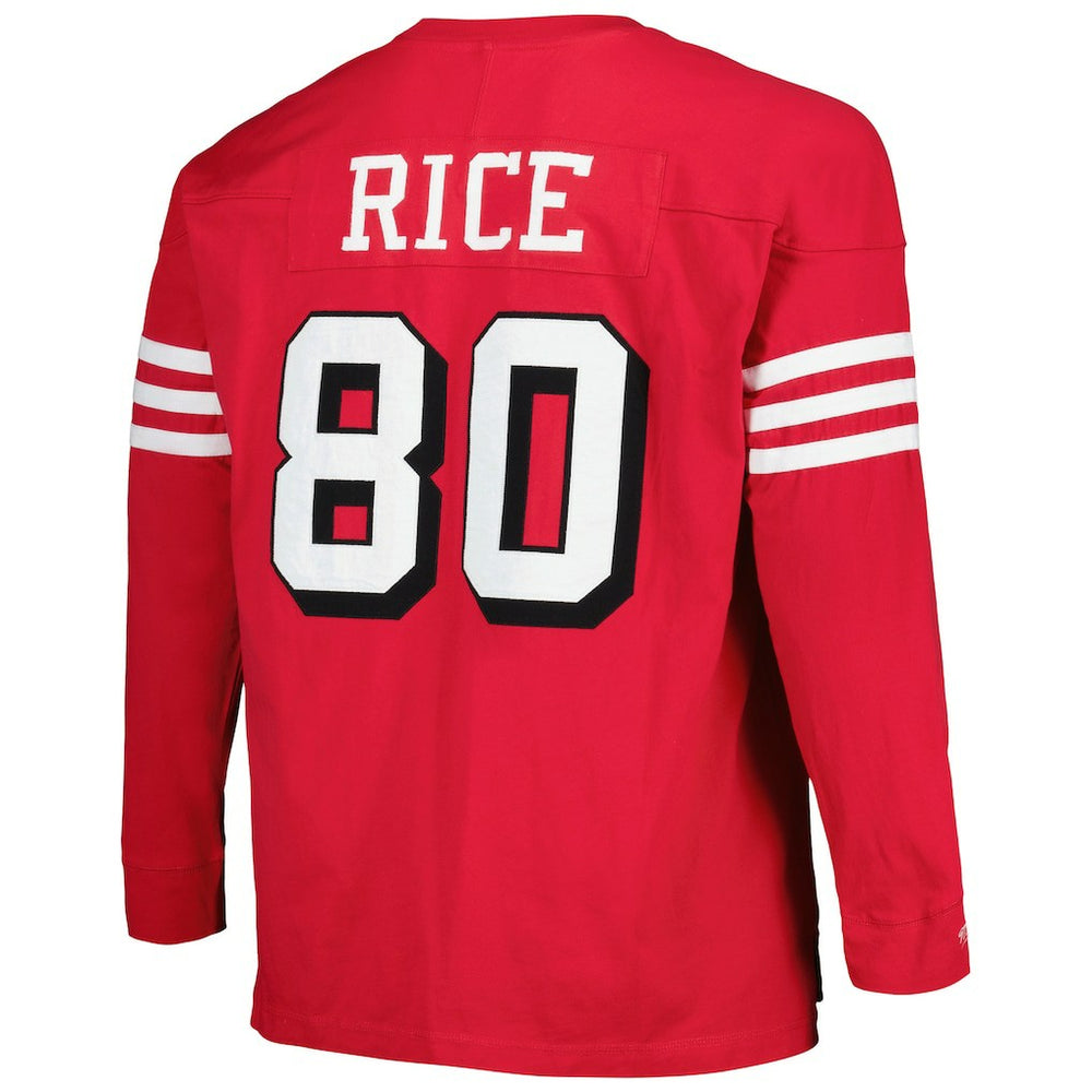 Jerry Rice San Francisco 49ers Big & Tall Cut & Sew Player Name & Number Long Sleeve T-Shirt Scarlet