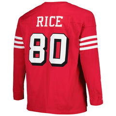 Jerry Rice San Francisco 49ers Big & Tall Cut & Sew Player Name & Number Long Sleeve T-Shirt Scarlet