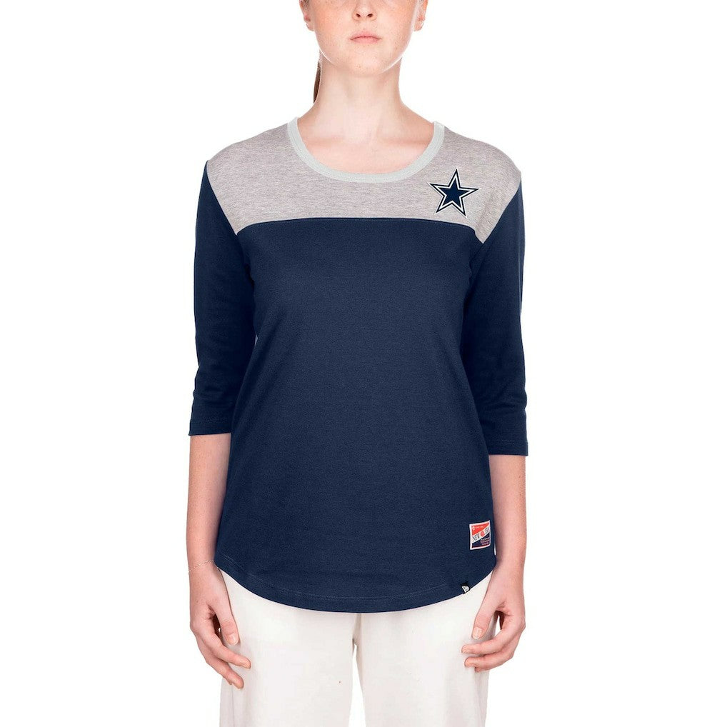 Dallas Cowboys New Era Women's 3/4 Sleeve T-Shirt Navy