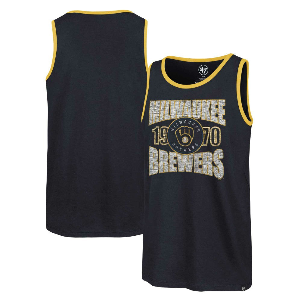 Milwaukee Brewers '47 Upload Franklin Tank Top - Navy Tanks